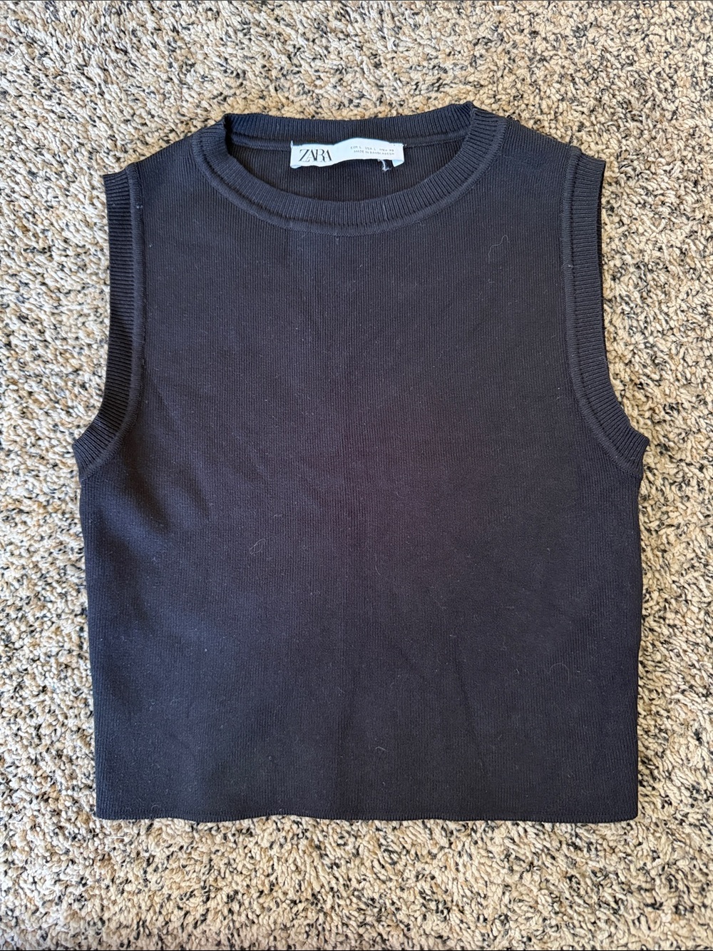 Zara Black Sleeveless Knit Tank